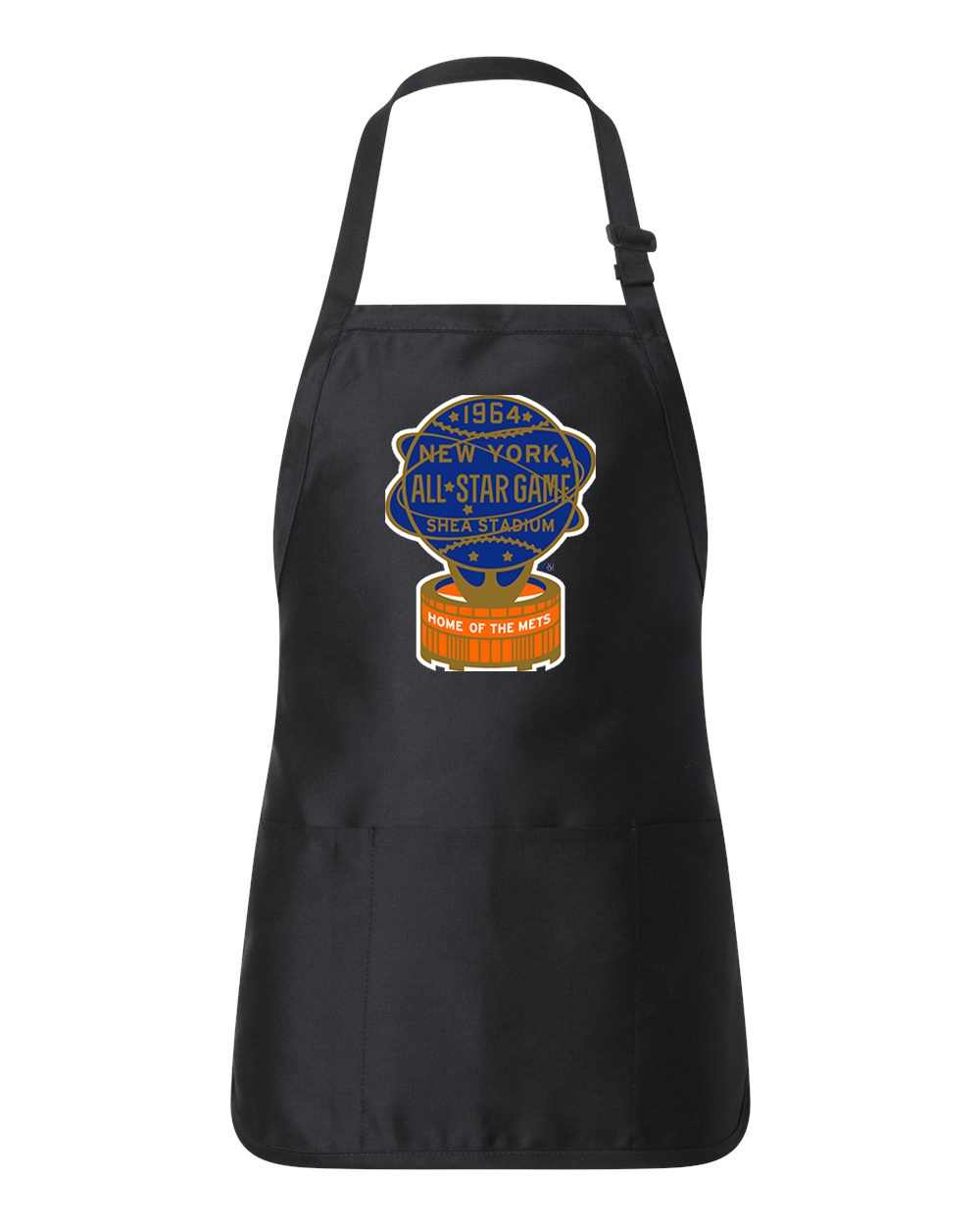 1964 MLB All-Star Game At Shea Stadium Flushing New York Baseball Logo Customized Design on Full-Length Apron with Pouch Pocket