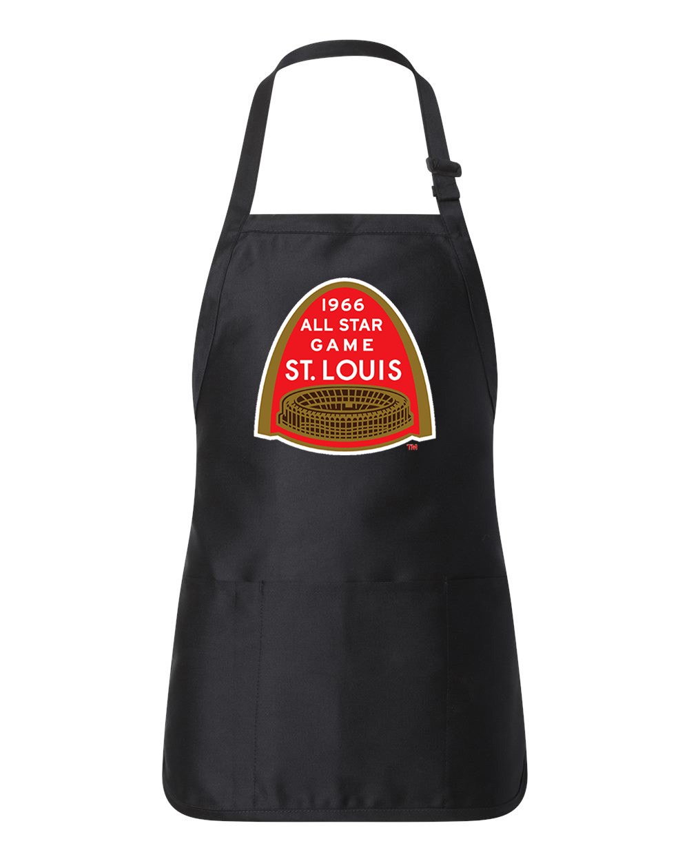 1966 MLB All-Star Game At Busch Stadium St. Louis Missouri Baseball Logo Customized Design on Full-Length Apron with Pouch Pocket