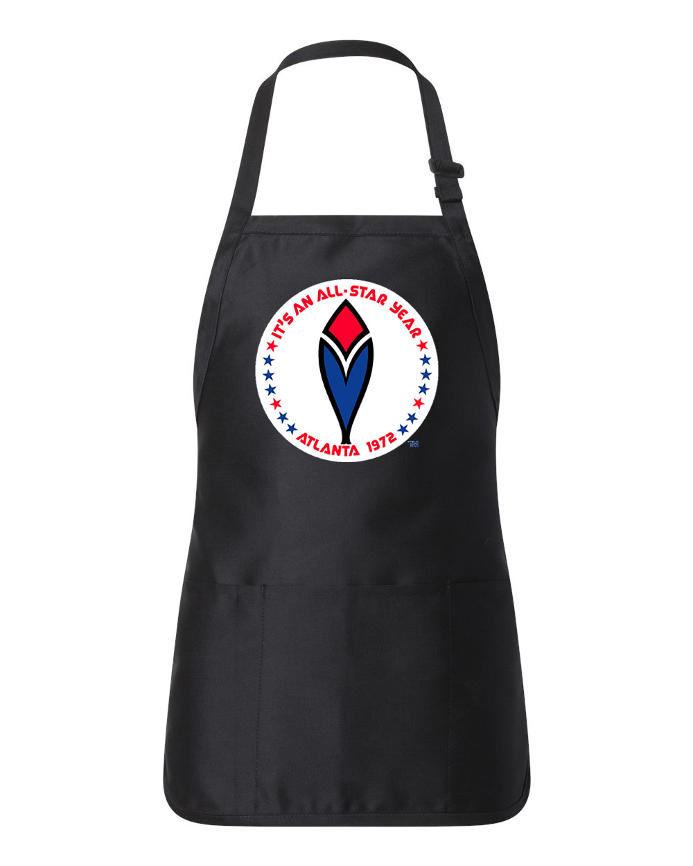 1972 MLB All-Star Game At Fulton County Stadium Atlanta Georgia Baseball Logo Customized Design on Full-Length Apron with Pouch Pocket