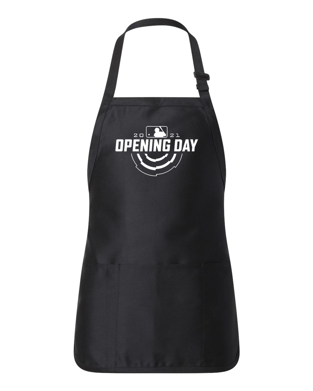 2021 MLB Opening Day Primary Dark Baseball Logo Customized Design on Full-Length Apron with Pouch Pocket