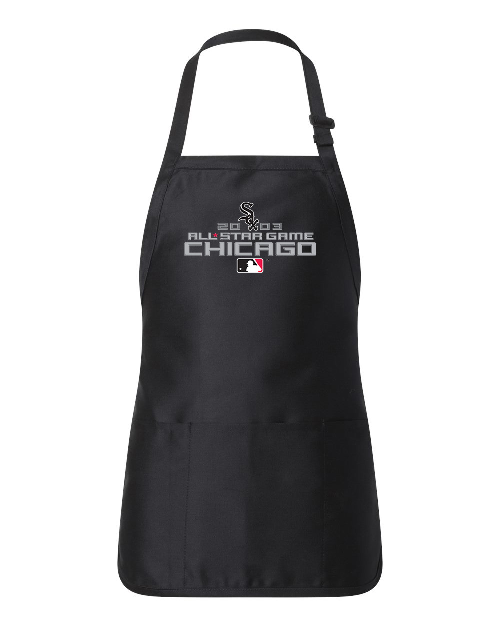 2003 MLB All-Star Game At U.S. Cellular Field Chicago Illinois Baseball Logo Customized Design on Full-Length Apron with Pouch Pocket