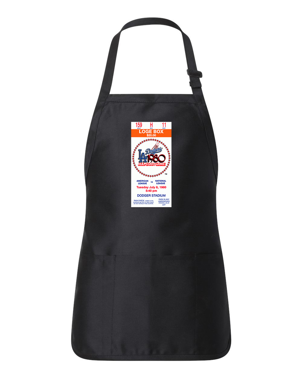 1980 MLB All-Star Game Dodger Stadium Los Angeles CA Baseball Logo Customized Design on Full-Length Apron with Pouch Pocket