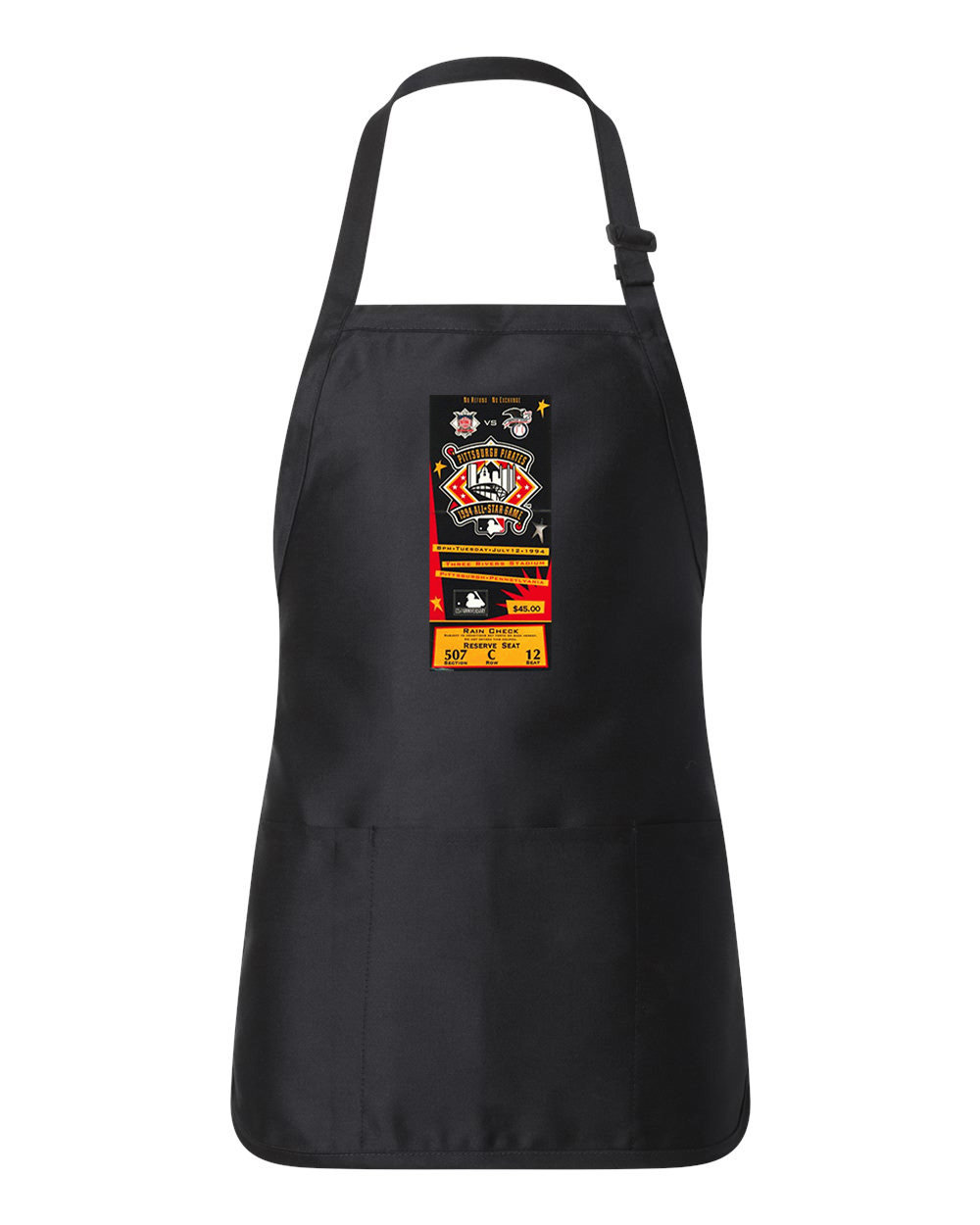 1994 MLB All-Star Game Ticket Stub Baseball Logo Customized Design on Full-Length Apron with Pouch Pocket