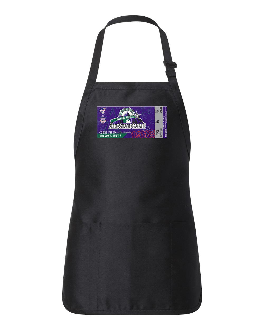 1998 MLB All-Star Game Ticket Stub Baseball Logo Customized Design on Full-Length Apron with Pouch Pocket