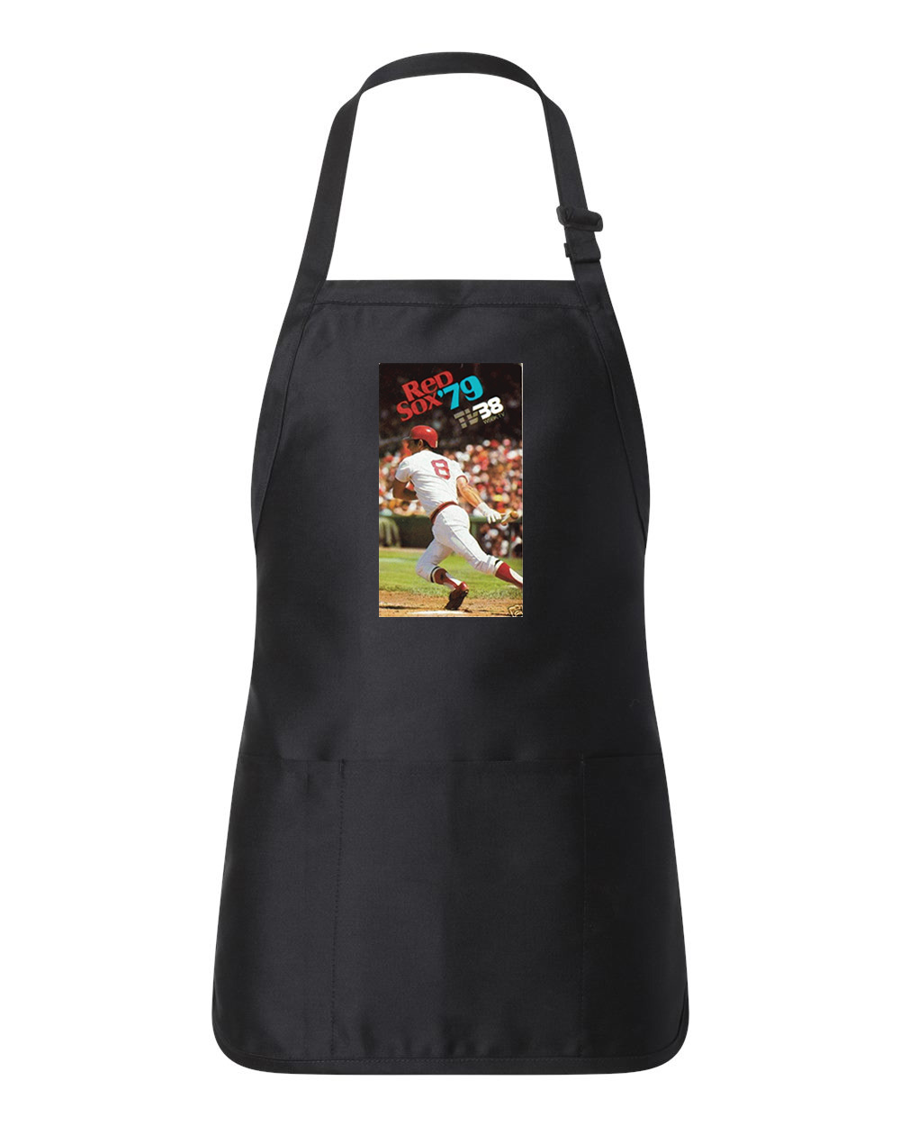 Boston Red Sox Pocket Schedule 1979 Baseball Logo Customized Design on Full-Length Apron with Pouch Pocket