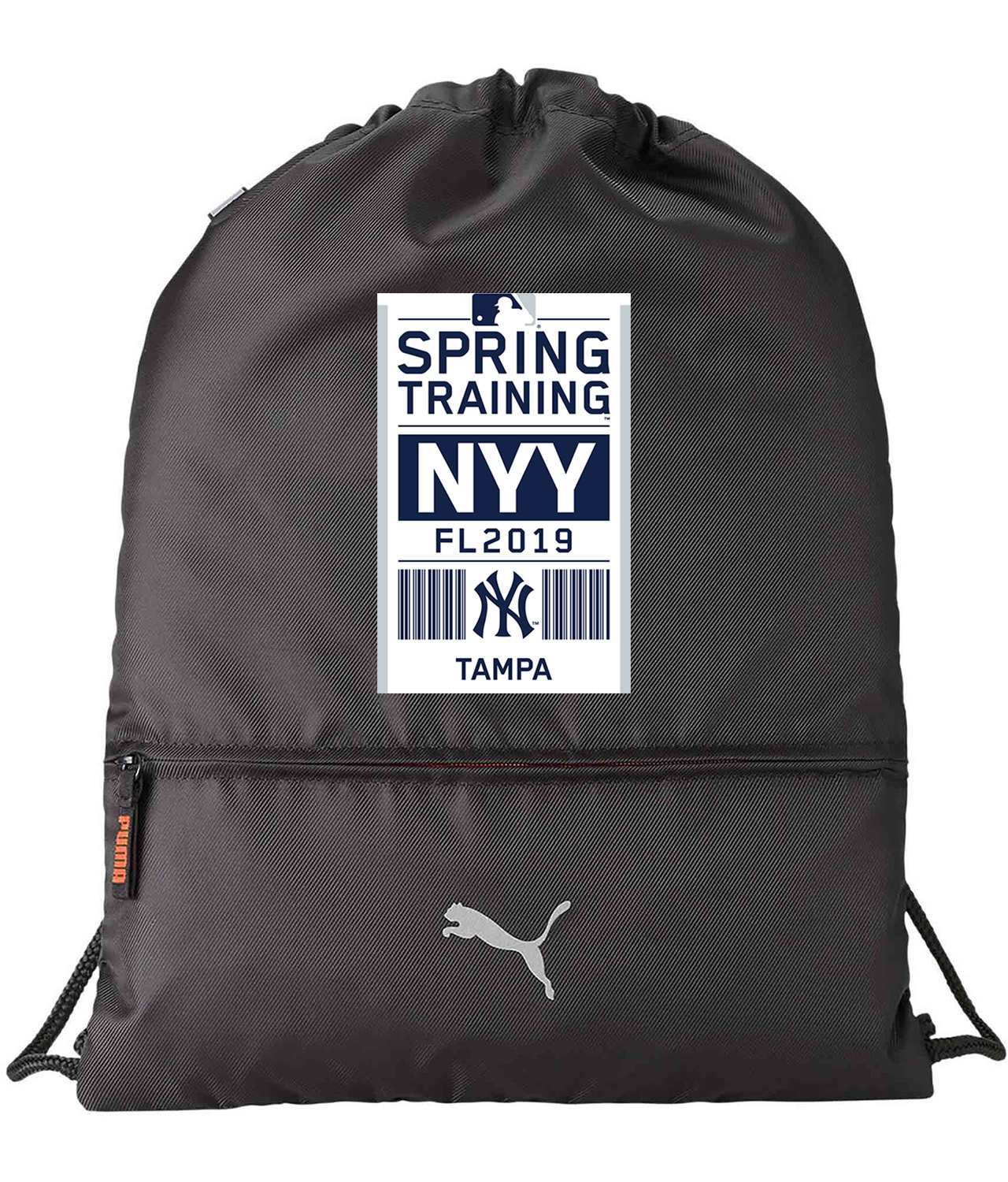 New York Yankees 2019 Spring Training Baseball Logo Symbol Emblem Customized Design on Lightweight Drawstring Backpack Bag