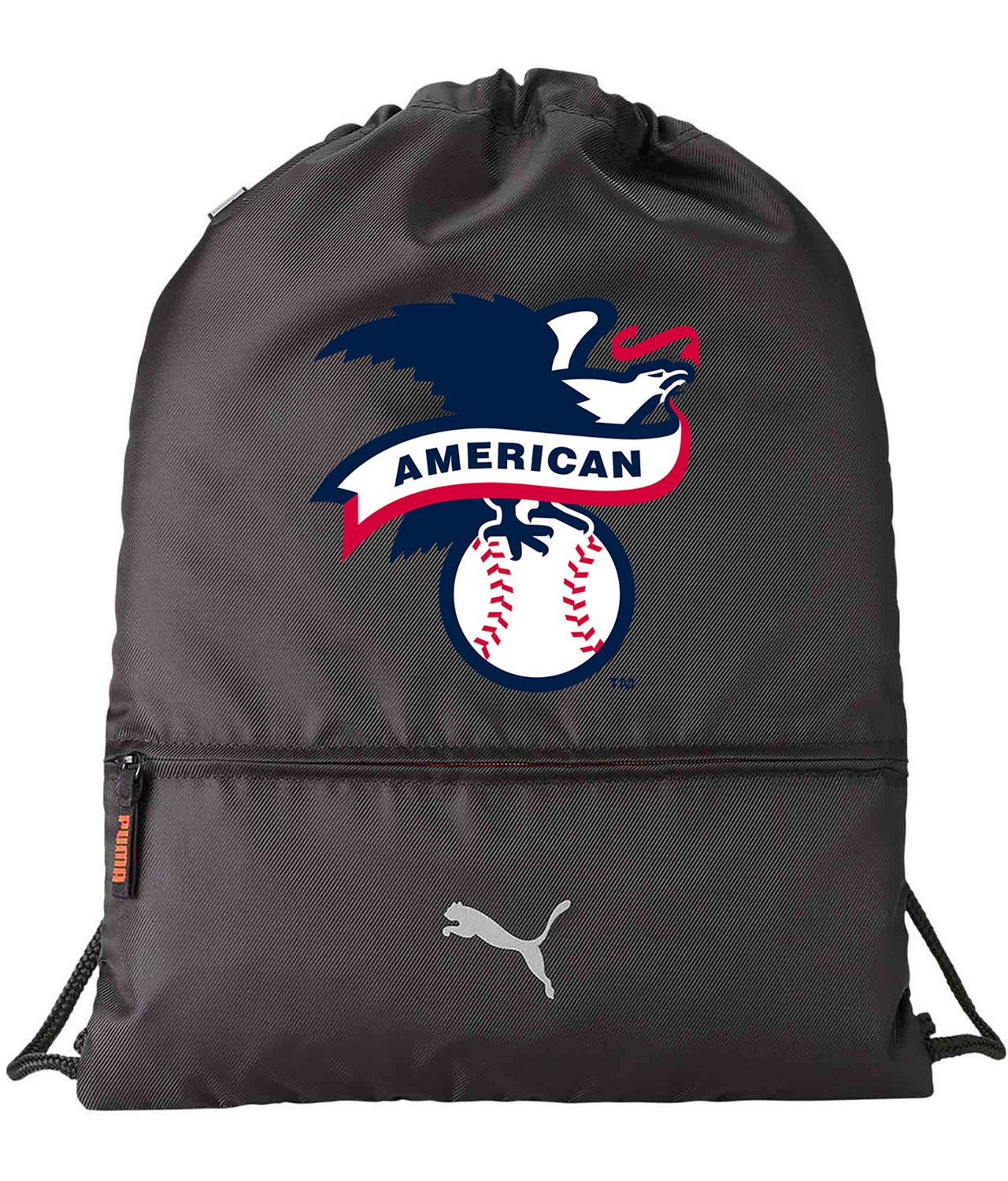 American Baseball League 2019 Alternate Logo Symbol Emblem Customized Design on Lightweight Drawstring Backpack Bag