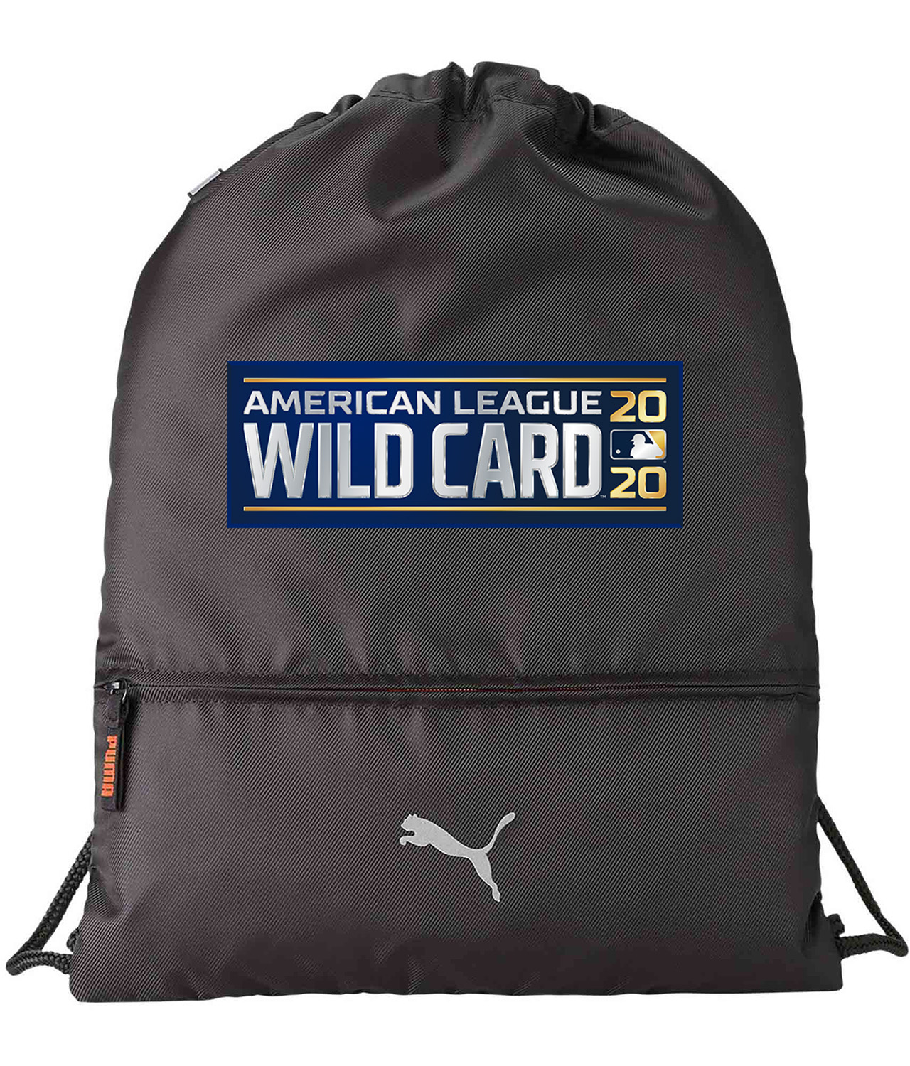 The 2020 American League Wild Card Game Baseball Logo Symbol Emblem Customized Design on Lightweight Drawstring Backpack Bag