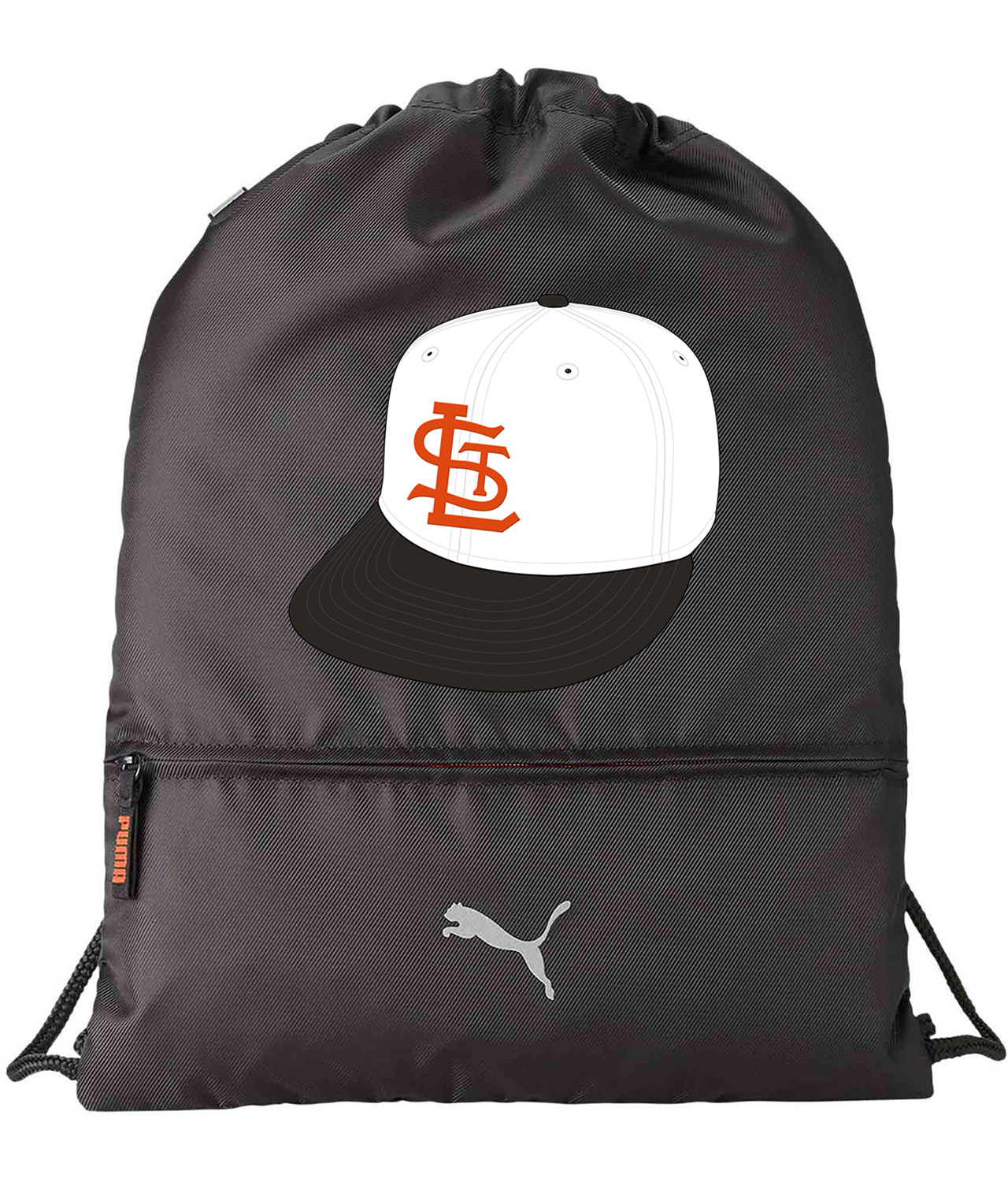 St. Louis Browns Cap 1946-49 Baseball Logo Symbol Emblem Customized Design on Lightweight Drawstring Backpack Bag