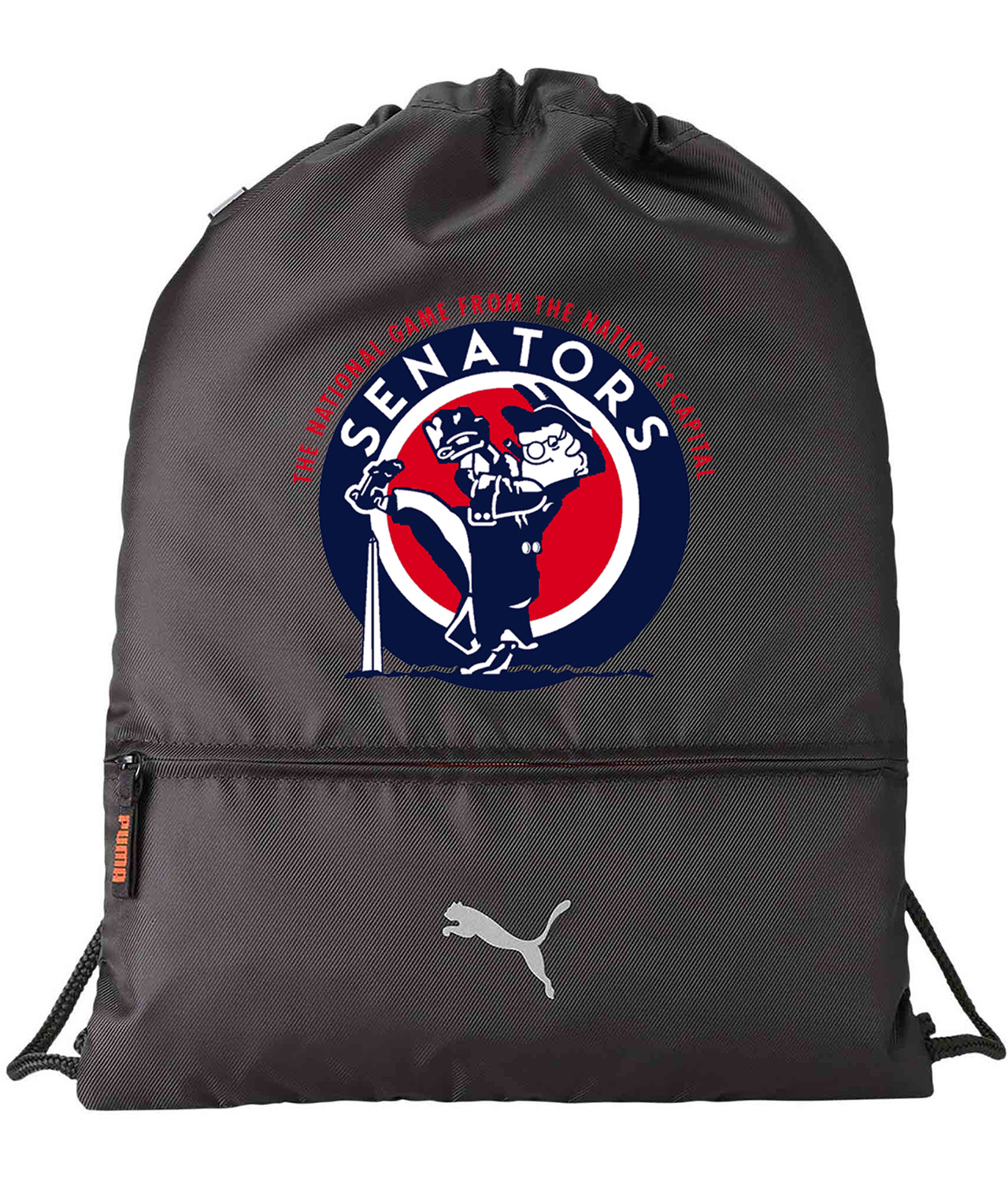 Washington Senators The National Game In The Nation's Capital Baseball Logo Symbol Emblem Customized Design on Lightweight Drawstring Backpack Bag