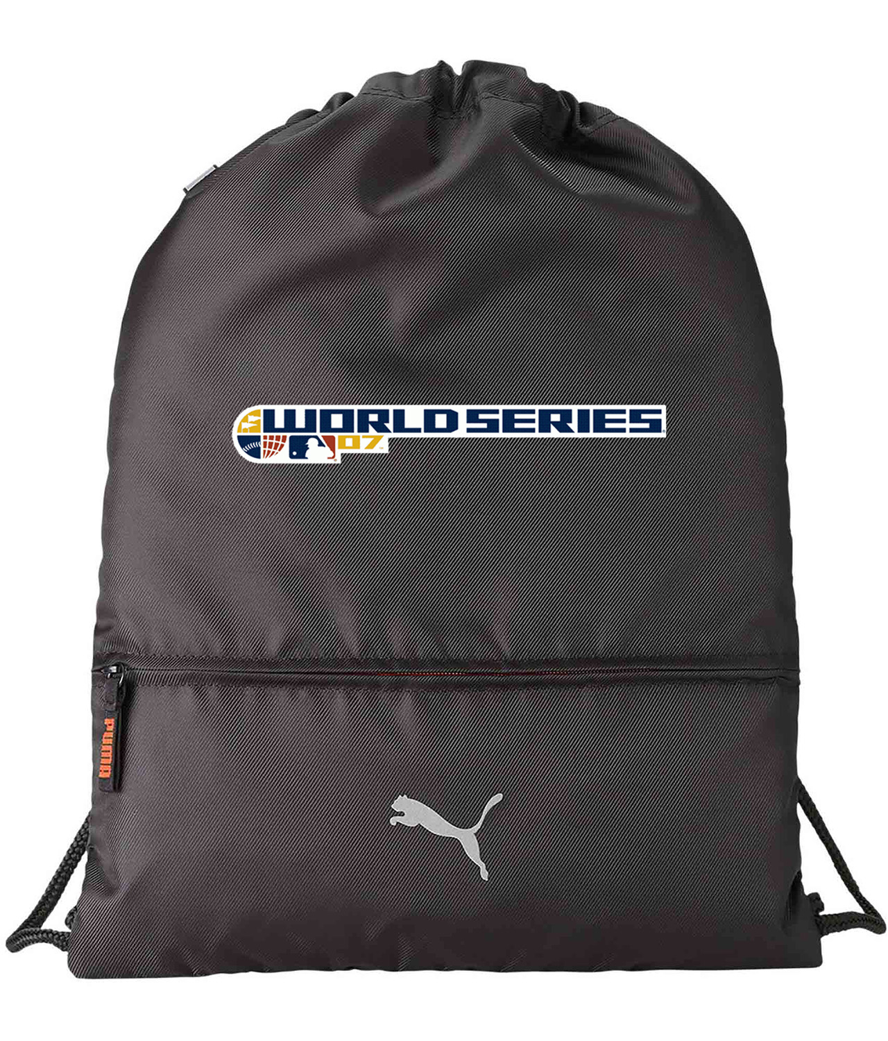 MLB World Series 07 2007 Alternate Baseball Logo Symbol Emblem Customized Design on Lightweight Drawstring Backpack Bag