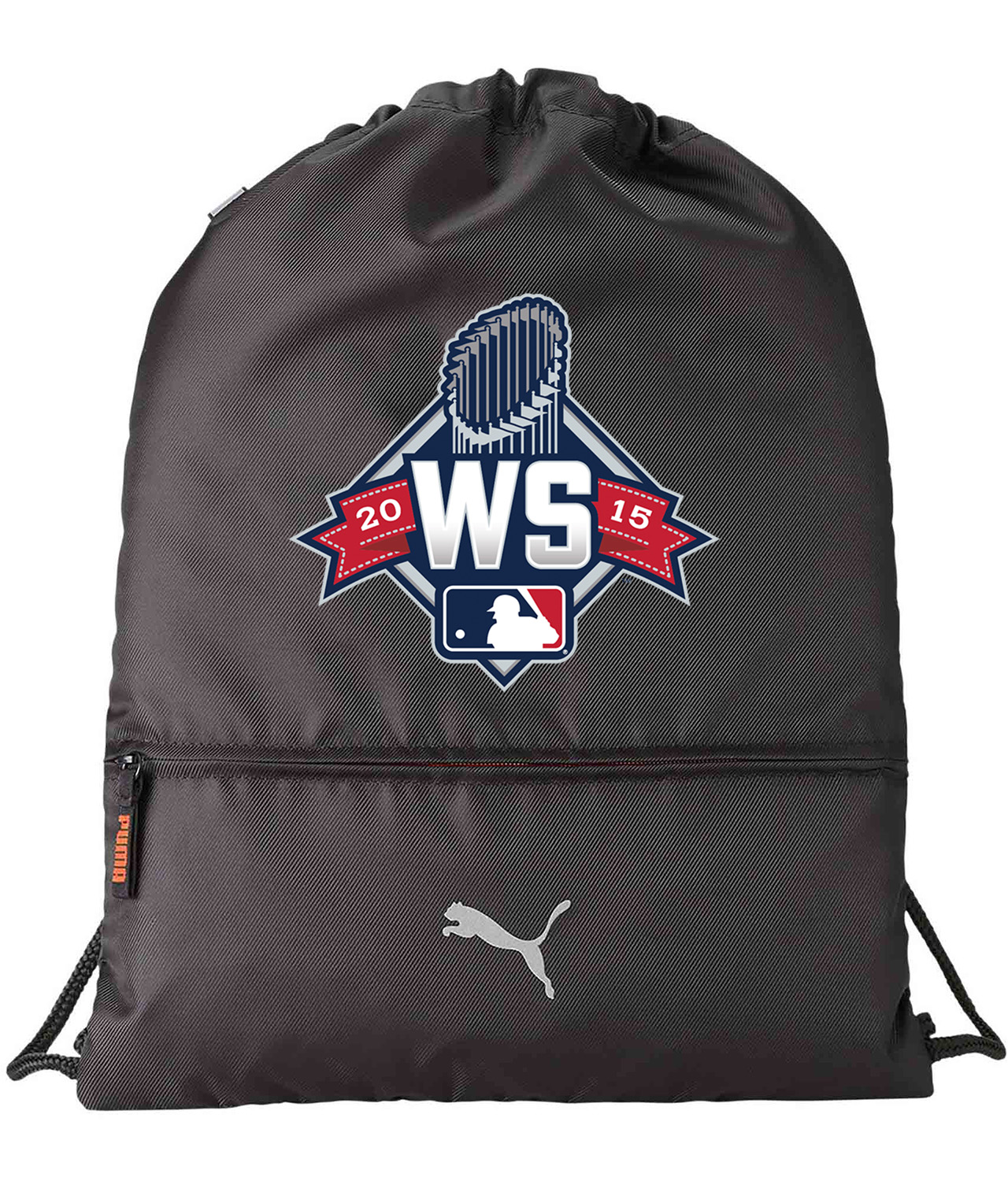 MLB World Series 2015 Baseball Logo Symbol Emblem Customized Design on Lightweight Drawstring Backpack Bag