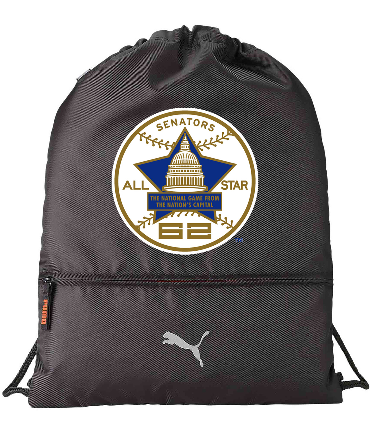 1962 MLB All-Star Game At DC Stadium Washington District Of Columbia Baseball Logo Emblem Customized Design on Lightweight Drawstring Backpack Bag