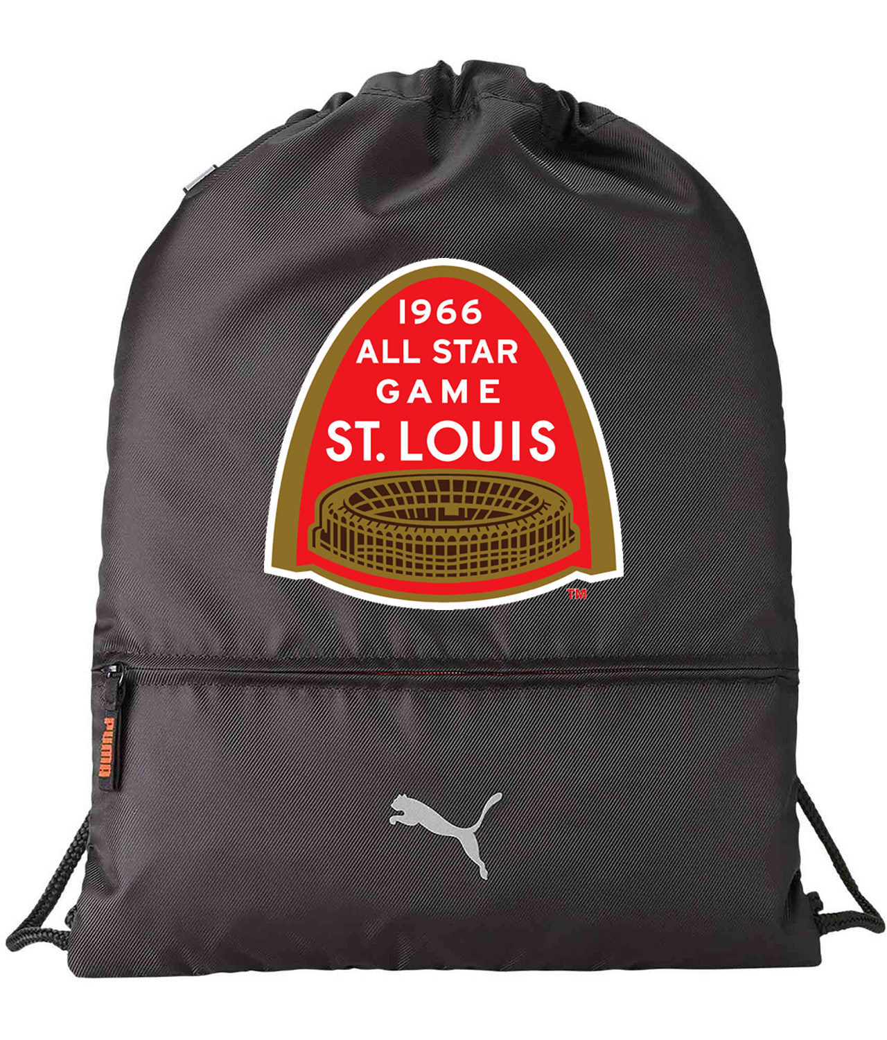 1966 MLB All-Star Game At Busch Stadium St. Louis Missouri Baseball Logo Symbol Emblem Customized Design on Lightweight Drawstring Backpack Bag