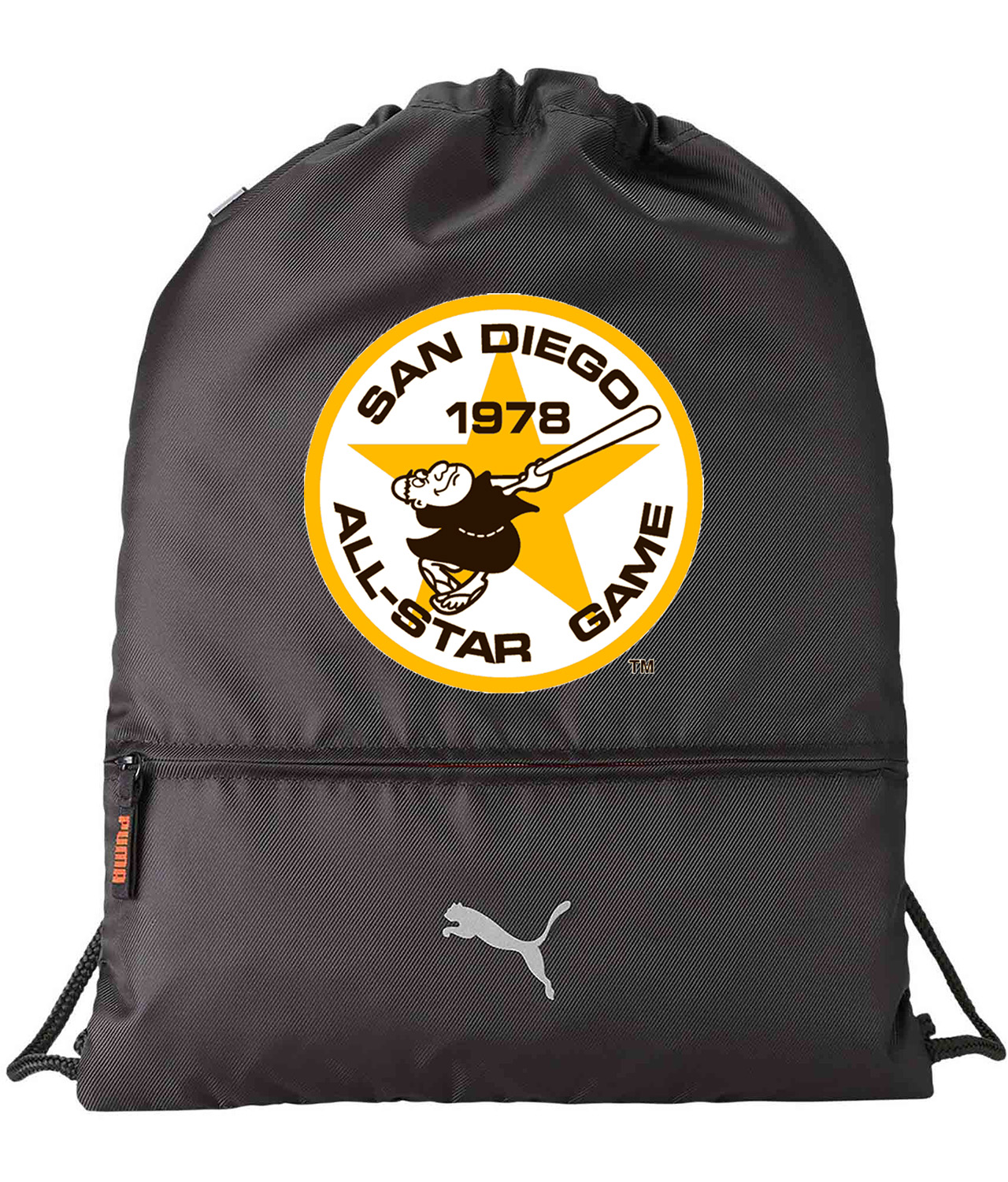 1978 MLB All-Star Game At San Diego Stadium San Diego California Baseball Logo Emblem Customized Design on Lightweight Drawstring Backpack Bag