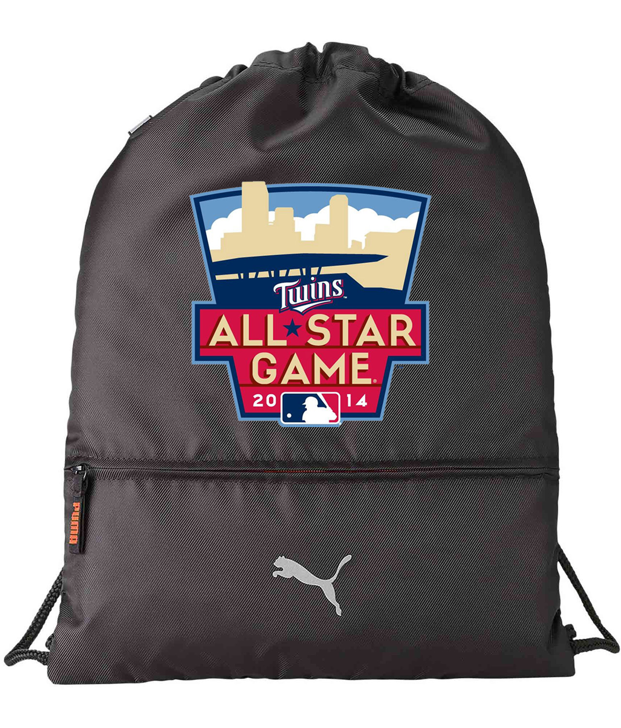 2014 MLB All-Star Game - Minnesota Twins Baseball Logo Symbol Emblem Customized Design on Lightweight Drawstring Backpack Bag