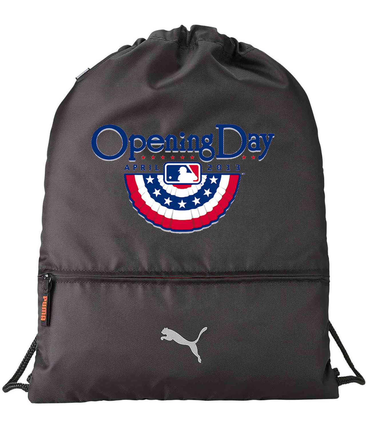 2013 MLB Opening Day Baseball Logo Symbol Emblem Customized Design on Lightweight Drawstring Backpack Bag