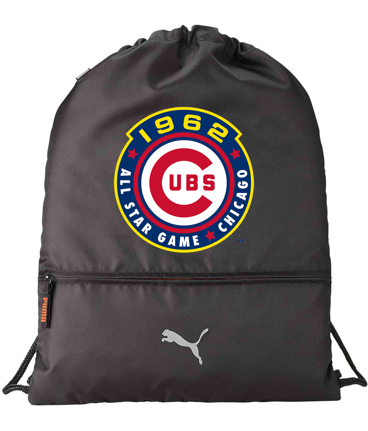 1962 MLB All-Star Game Wrigley Field Chicago Illinois Baseball Logo Symbol Emblem Customized Design on Lightweight Drawstring Backpack Bag