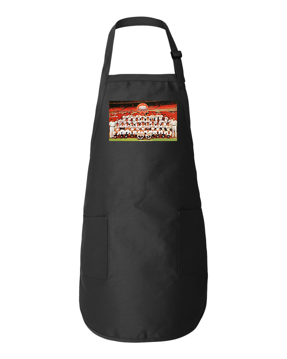 1965 Team Houston Astros Photo Baseball Logo Symbol Emblem Customized Design on Full-Length Apron with Pockets