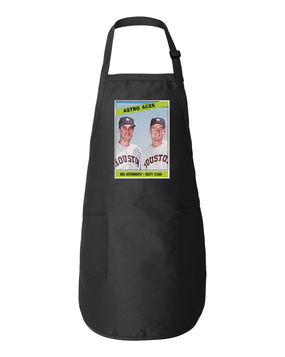1965 Bob Aspromonte Rusty Staub Houston Astros Photo Baseball Logo Symbol Emblem Customized Design on Full-Length Apron with Pockets