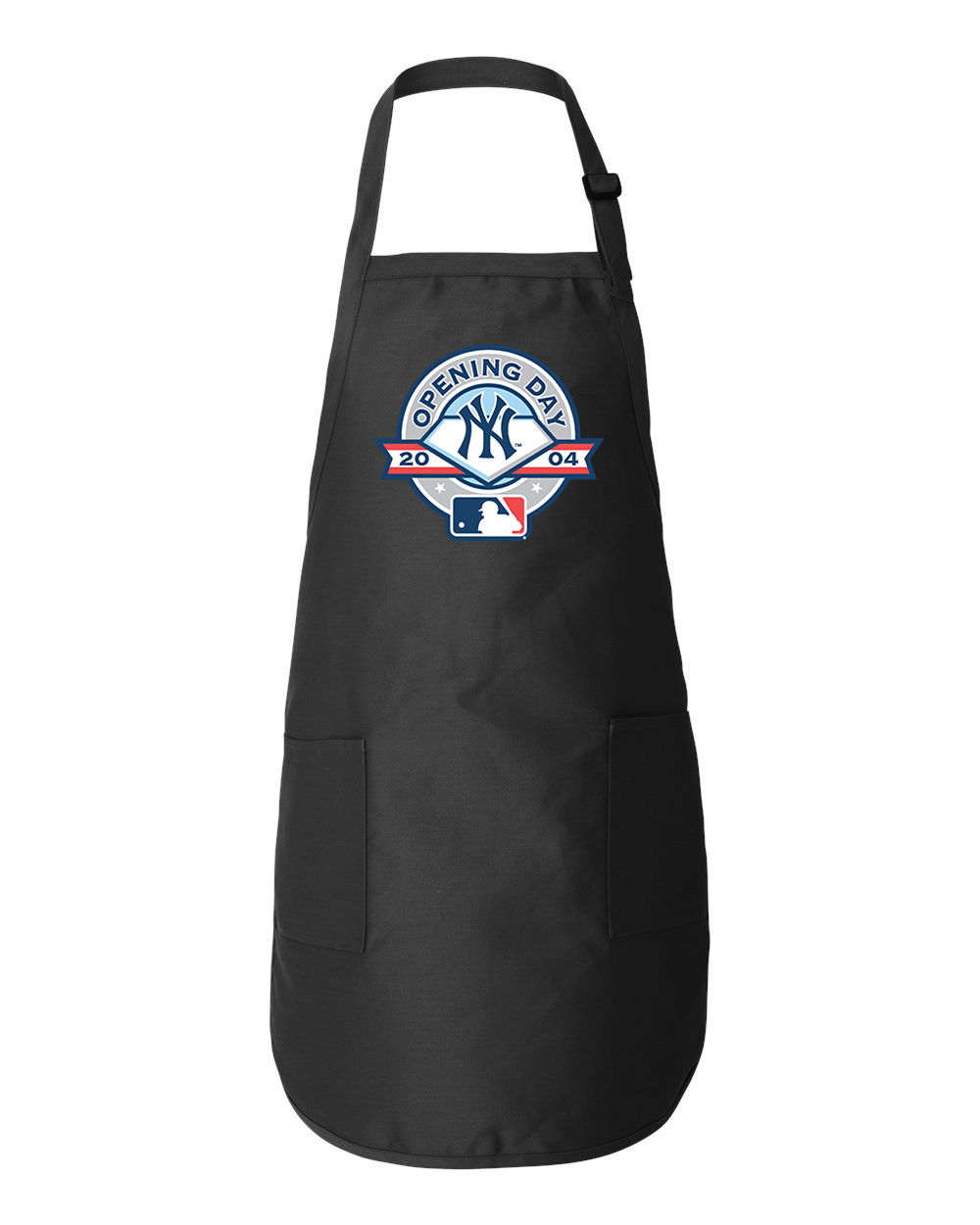 New York Yankees 2004 Opening Day Baseball Logo Symbol Emblem Customized Design on Full-Length Apron with Pockets