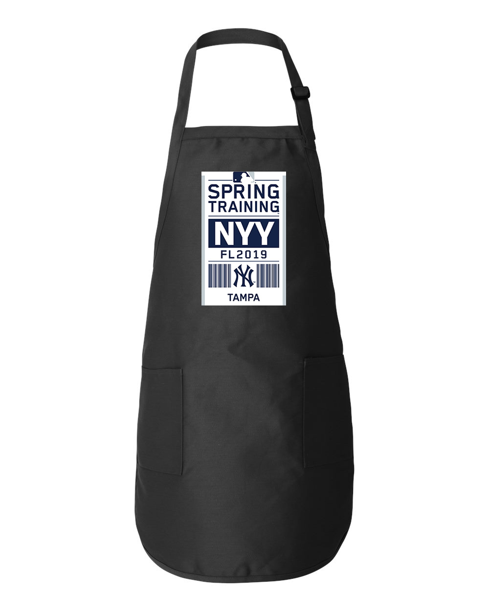 New York Yankees 2019 Spring Training Baseball Logo Symbol Emblem Customized Design on Full-Length Apron with Pockets
