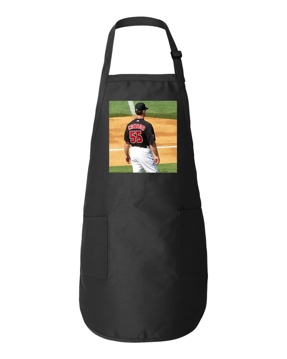 2006 Brian Butterfield Toronto Blue Jays Photo Baseball Logo Symbol Emblem Customized Design on Full-Length Apron with Pockets