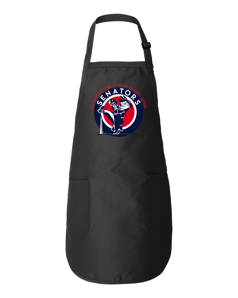 Washington Senators The National Game In The Nation's Capital Baseball Logo Symbol Emblem Customized Design on Full-Length Apron with Pockets