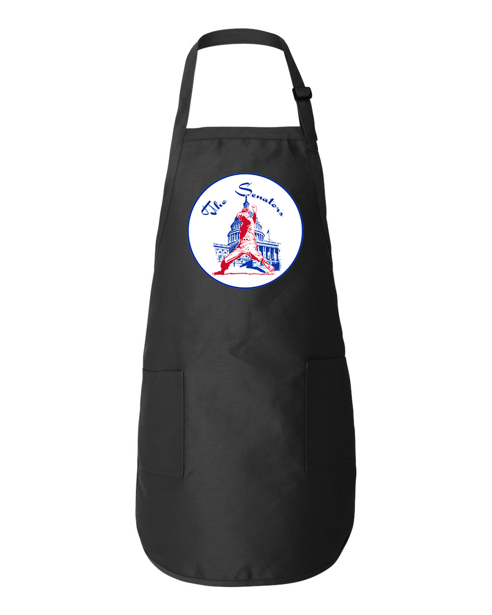 Washington Senators Primary 1961-71 Baseball Logo Symbol Emblem Customized Design on Full-Length Apron with Pockets