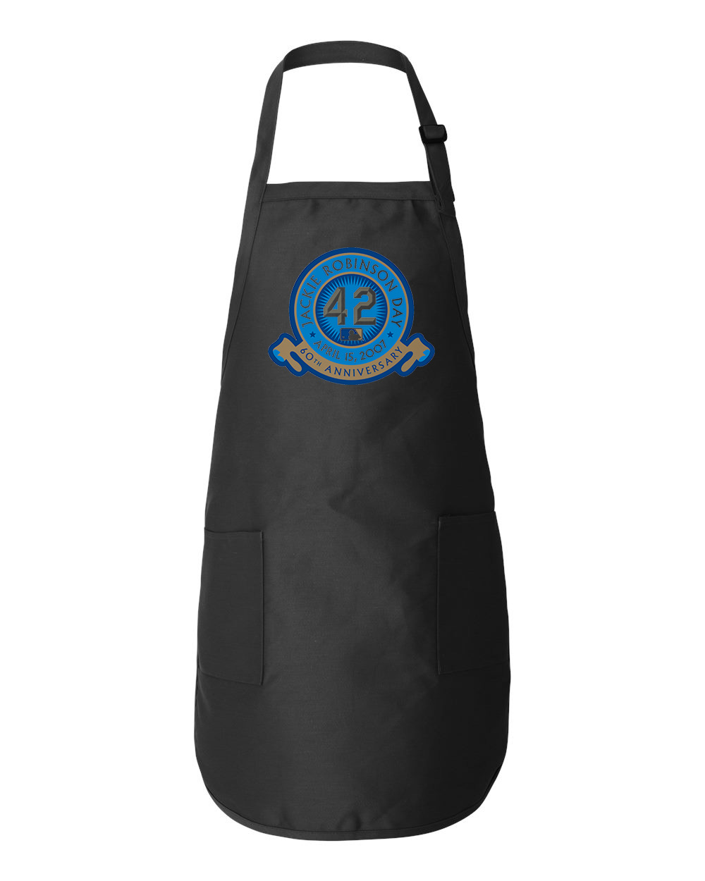 Major League Baseball Jackie Robinson Day 60th Anniversary 2007 Baseball Logo Symbol Emblem Customized Design on Full-Length Apron with Pockets