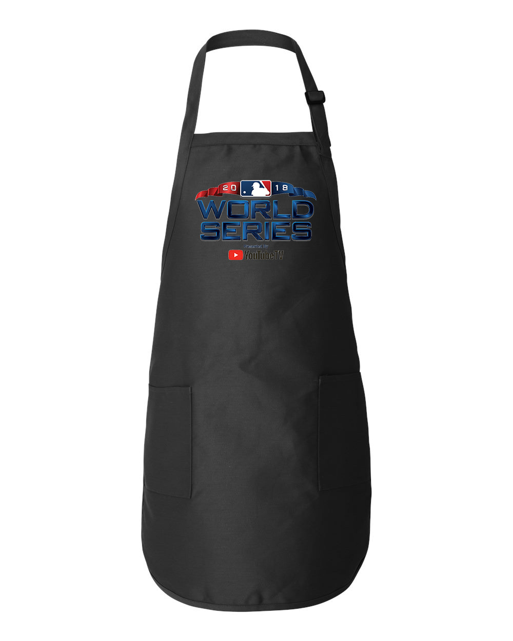 MLB Major League Baseball 2018 World Series Presented By YouTube TV Baseball Logo Symbol Emblem Customized Design on Full-Length Apron with Pockets