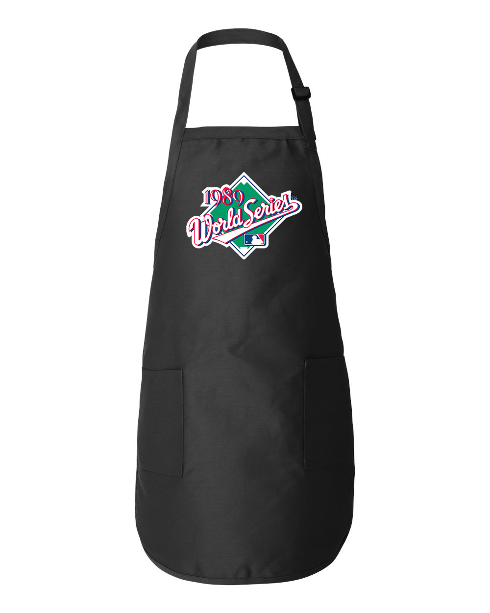 1989 MLB World Series Alternate Baseball Logo Symbol Emblem Customized Design on Full-Length Apron with Pockets