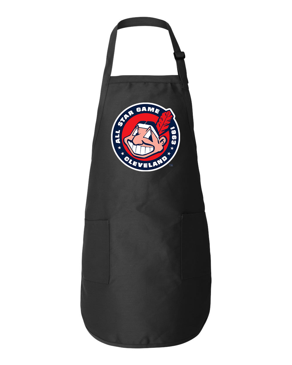 1963 MLB All-Star Game At Municipal Stadium Cleveland Ohio Baseball Logo Symbol Emblem Customized Design on Full-Length Apron with Pockets