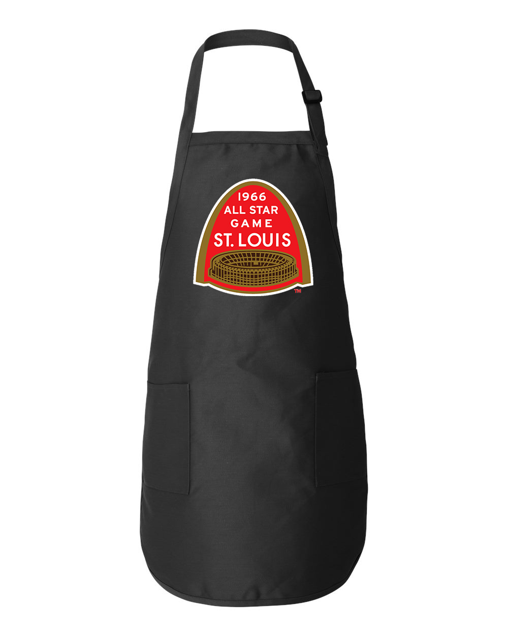 1966 MLB All-Star Game At Busch Stadium St. Louis Missouri Baseball Logo Symbol Emblem Customized Design on Full-Length Apron with Pockets