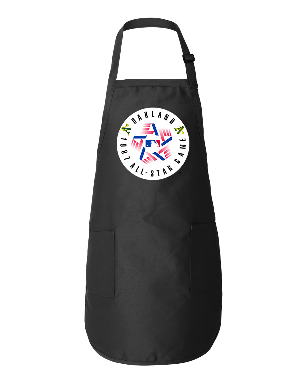 1987 MLB All-Star Game Oakland-Alameda Coliseum Oakland California Baseball Logo Symbol Emblem Customized Design on Full-Length Apron with Pockets - Image 1