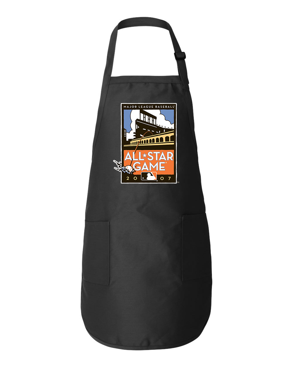 2007 MLB All-Star Game AT&T Park San Francisco California Baseball Logo Symbol Emblem Customized Design on Full-Length Apron with Pockets