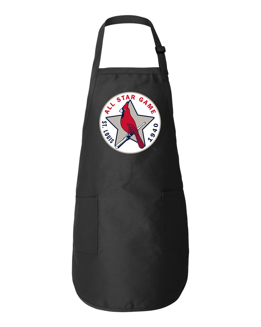 1940 MLB All-Star Game Sportsman's Park St. Louis Missouri Baseball Logo Symbol Emblem Customized Design on Full-Length Apron with Pockets