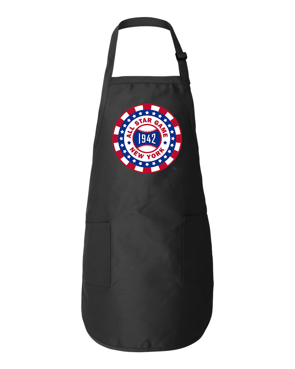 1942 MLB All-Star Game Polo Grounds New York Baseball Logo Symbol Emblem Customized Design on Full-Length Apron with Pockets