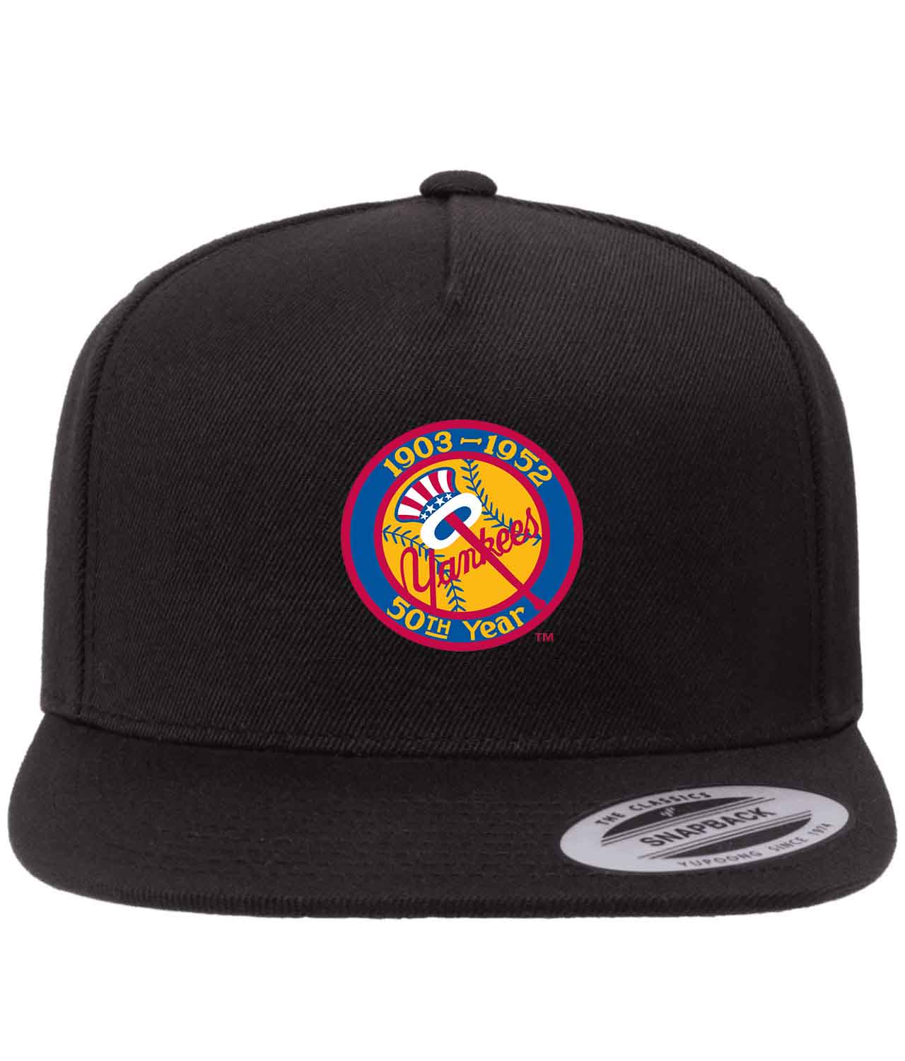 50th Anniversary Of The New York Yankees Patch Baseball Logo Customized Design on Wool 5-Panel Cap Hat