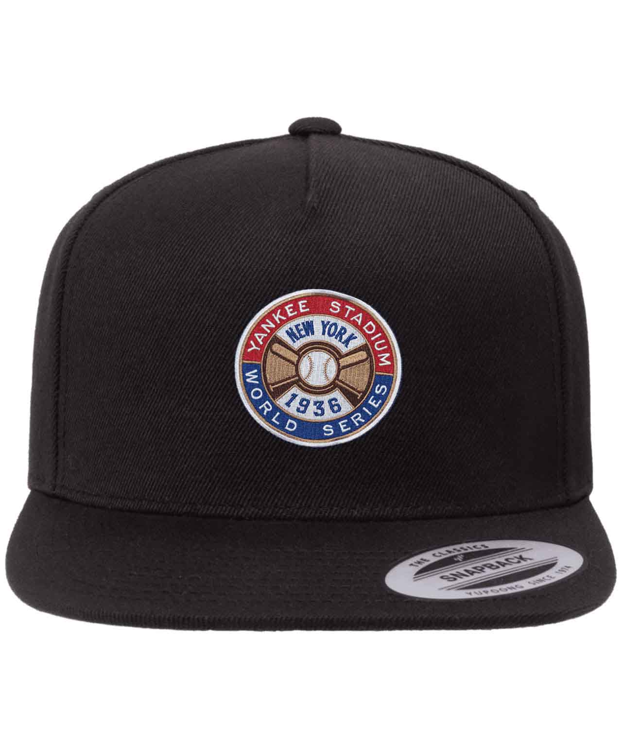1936 World Champion New York Yankees Baseball Logo Customized Design on Wool 5-Panel Cap Hat