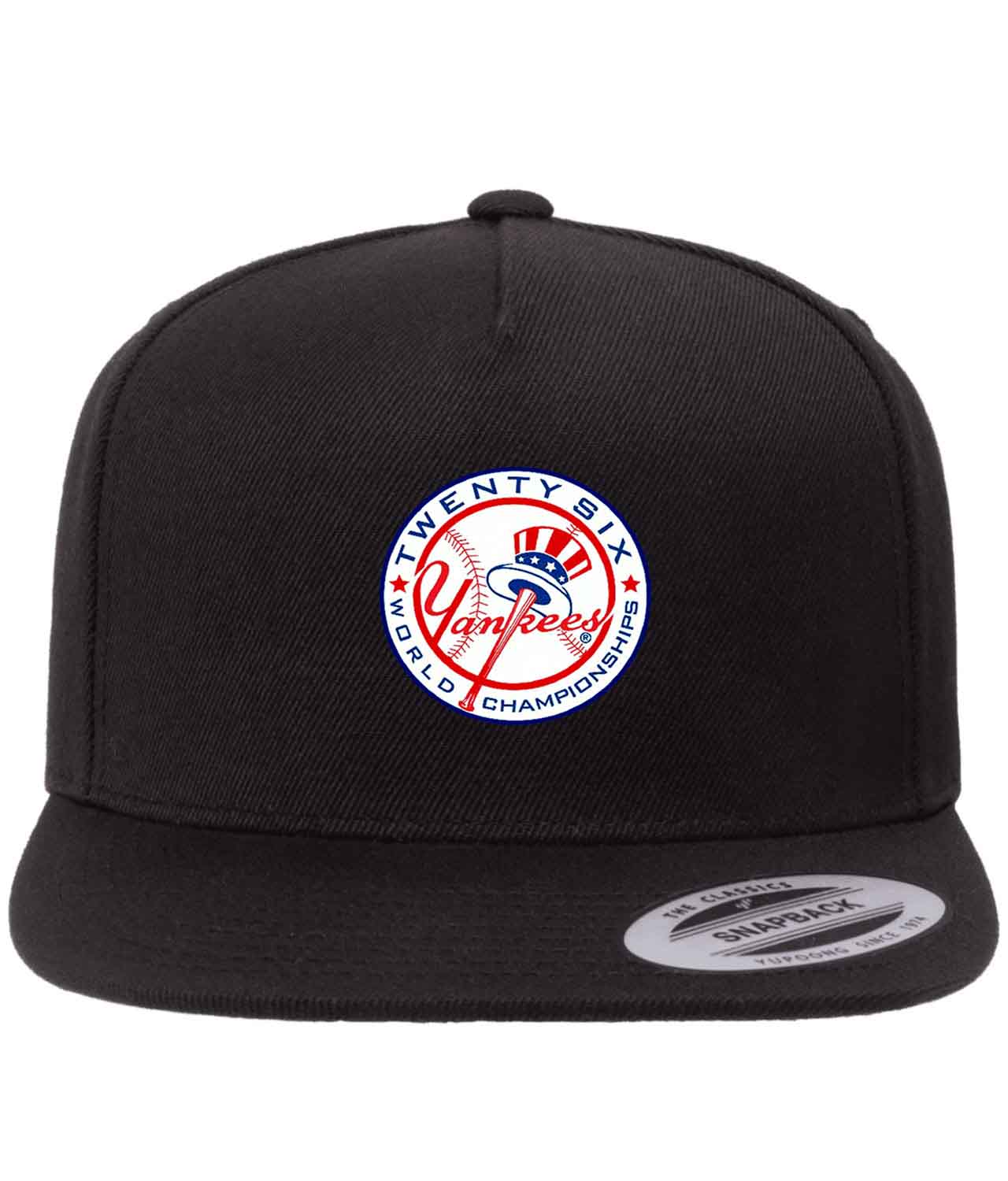 New York Yankees 26-Time World Series Champions Baseball Logo Customized Design on Wool 5-Panel Cap Hat