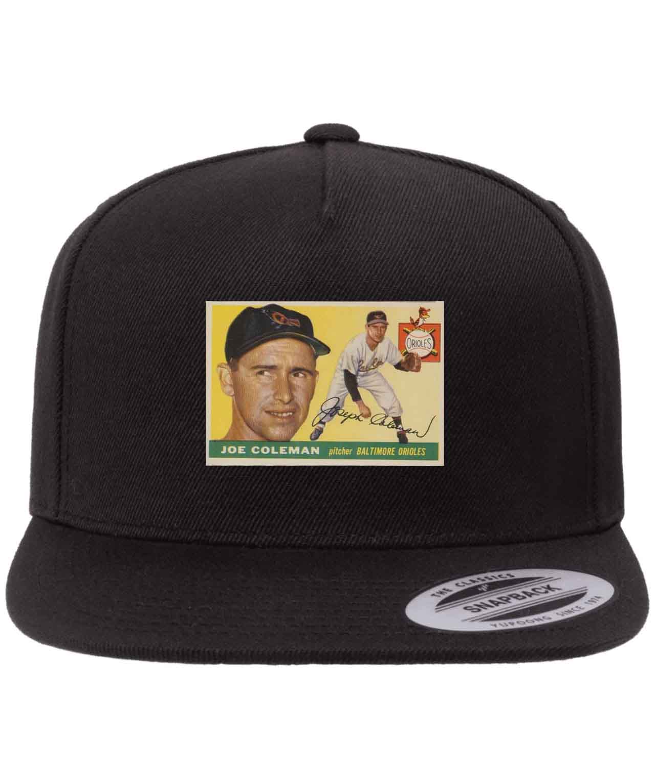1955 Baltimore Orioles Photo Joe Coleman Pitcher Baseball Logo Customized Design on Wool 5-Panel Cap Hat