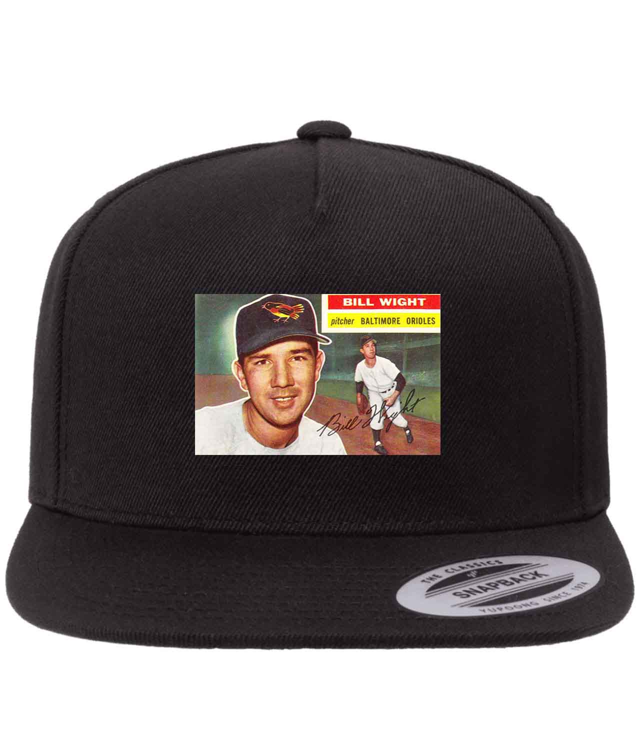 1956 Baltimore Orioles Bill Wight Photo Baseball Logo Customized Design on Wool 5-Panel Cap Hat