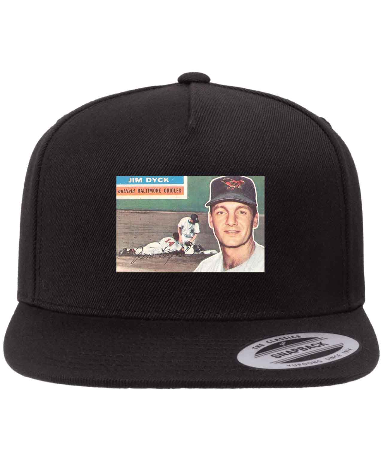 1956 Baltimore Orioles Jim Dyck Outfield Photo Baseball Logo Customized Design on Wool 5-Panel Cap Hat