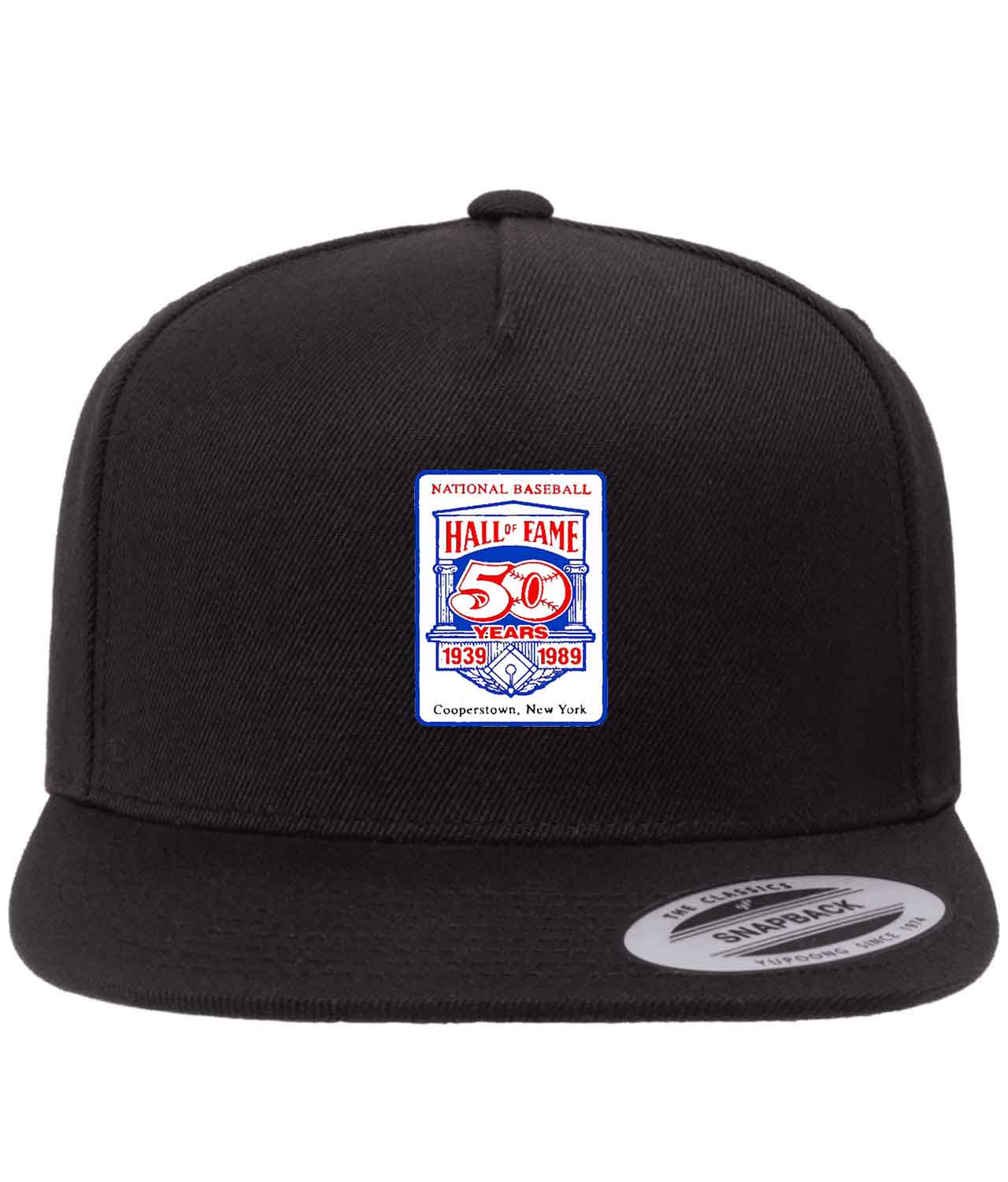 Major League Baseball 50th Anniversary Of The Baseball Hall Of Fame Baseball Logo Customized Design on Wool 5-Panel Cap Hat