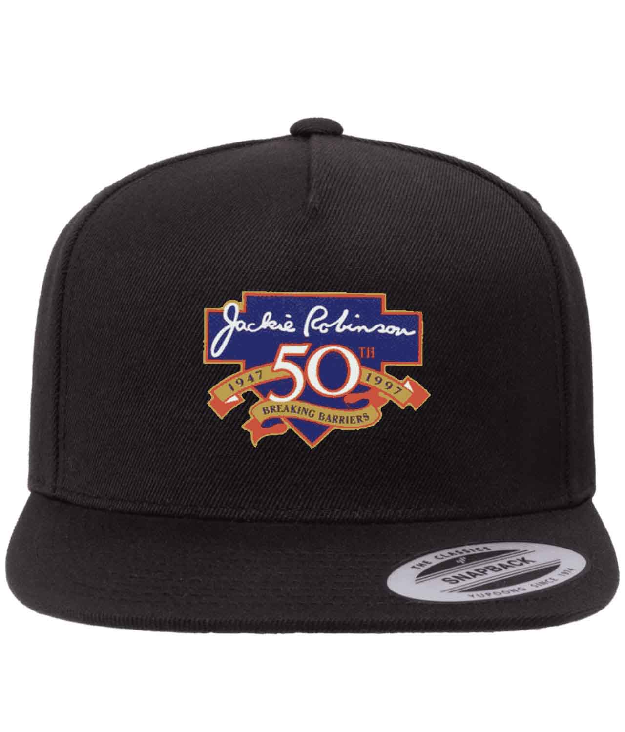 Major League Baseball 50th Anniversary Of The Jackie Robinson's Debut Baseball Logo Customized Design on Wool 5-Panel Cap Hat