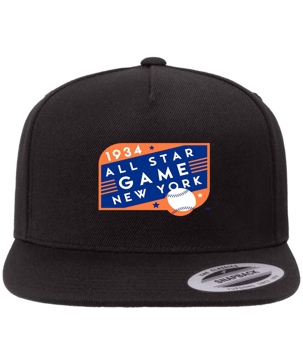 1934 MLB All-Star Game Polo Grounds New York Baseball Logo Customized Design on Wool 5-Panel Cap Hat
