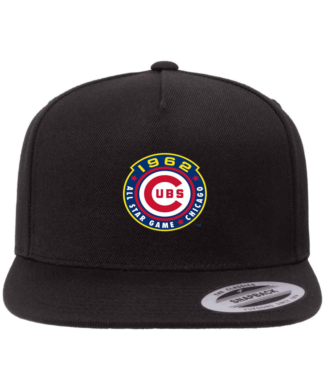1962 MLB All-Star Game Wrigley Field Chicago Illinois Baseball Logo Customized Design on Wool 5-Panel Cap Hat