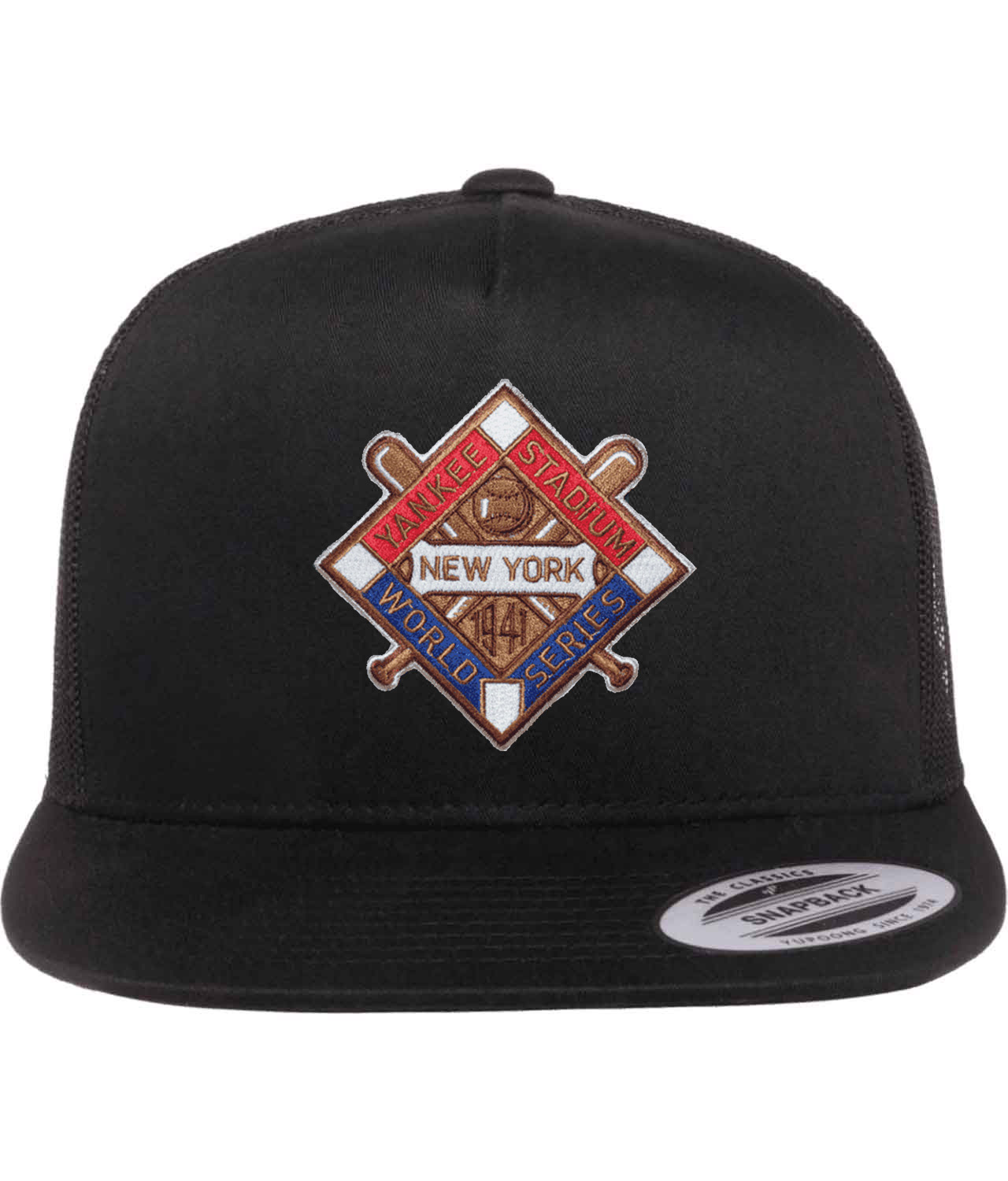1941 World Champions New York Yankees Baseball Logo Symbol Emblem Customized Design on Classic Trucker Cap Hat