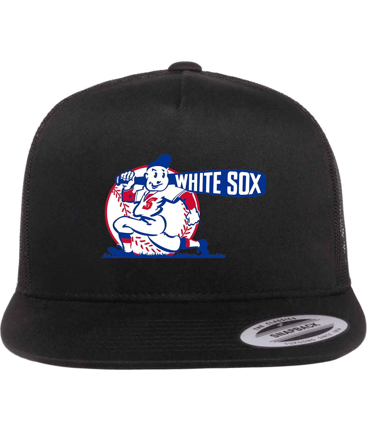 Chicago White Stockings Primary 1939-48 Baseball Logo Symbol Emblem Customized Design on Classic Trucker Cap Hat